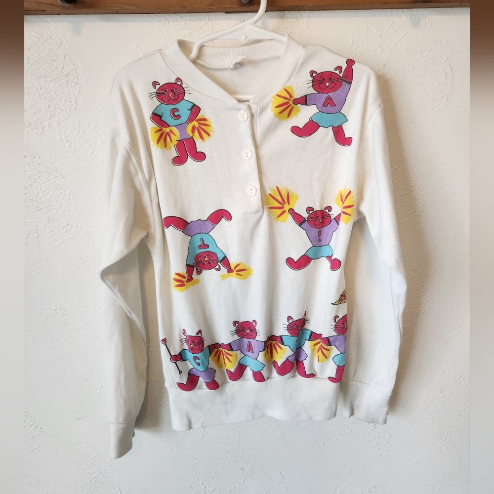 Vintage CAT Cheerleader Sweater